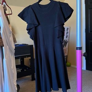 Black shirt dress with batwing sleeves